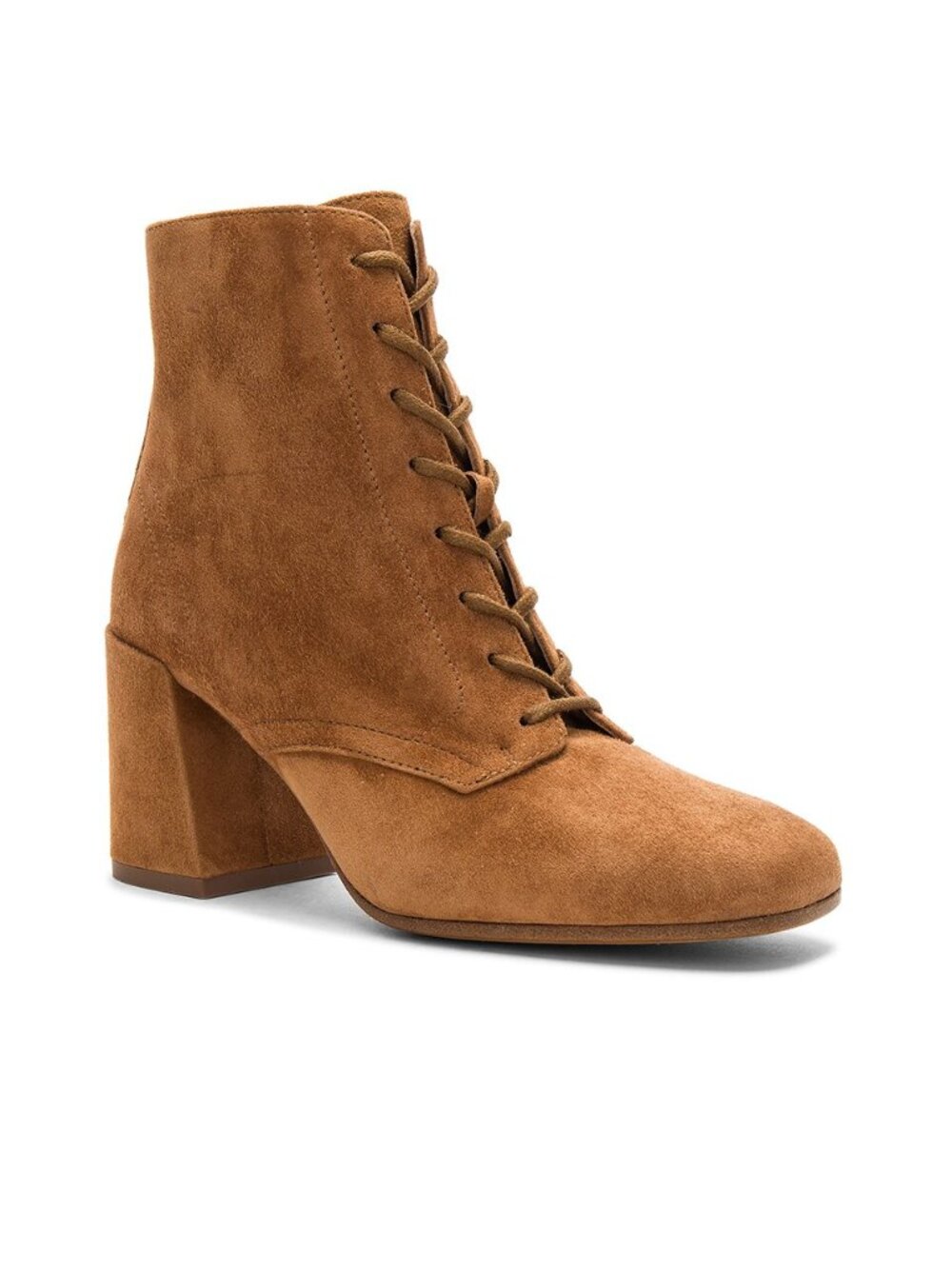 Vince. | Halle Bootie Lace Up Cedar Suede Block Heel Ankle Boot, Size 8.5